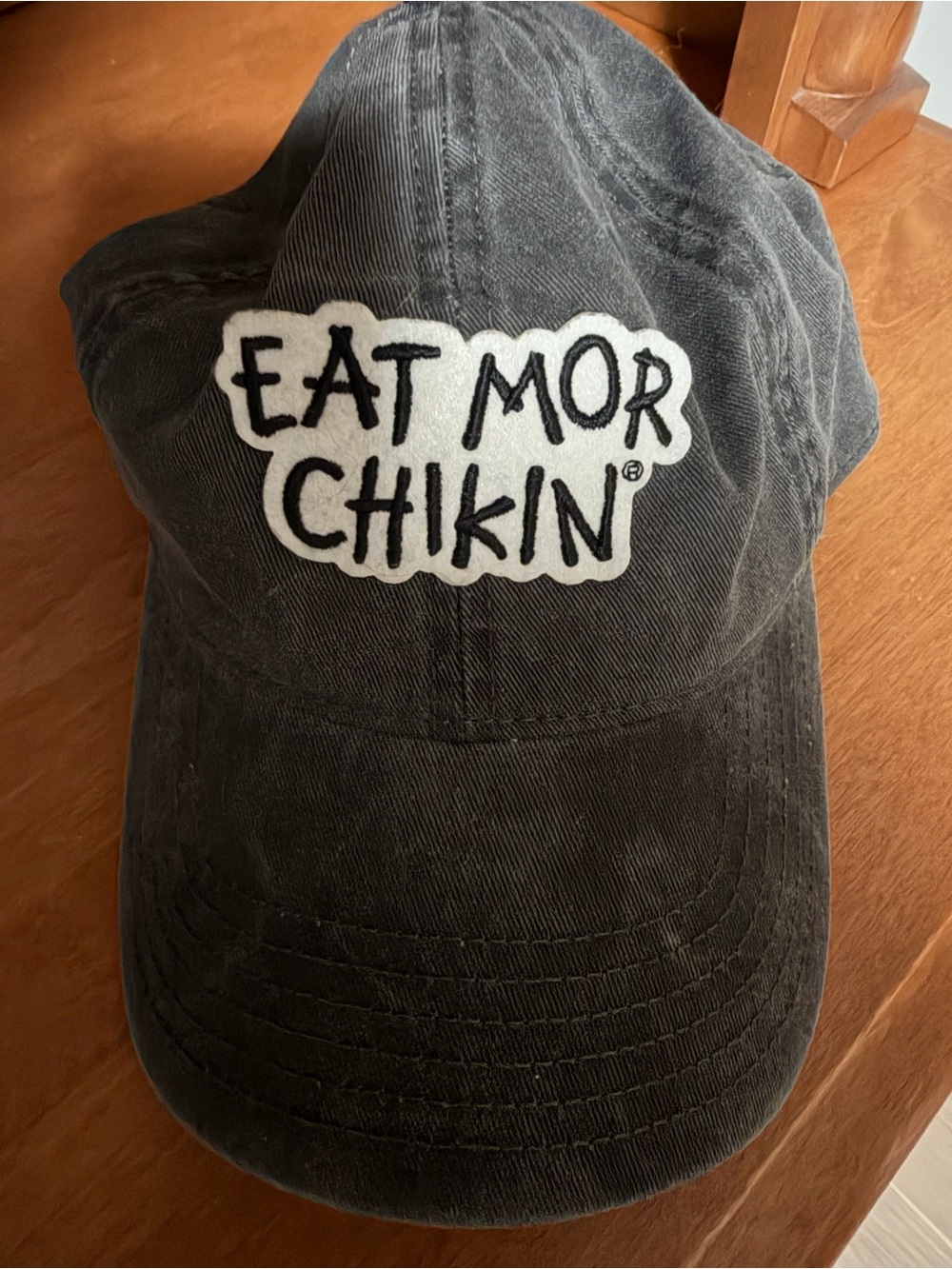 Eat Mor Chikin Black Cotton Baseball Cap